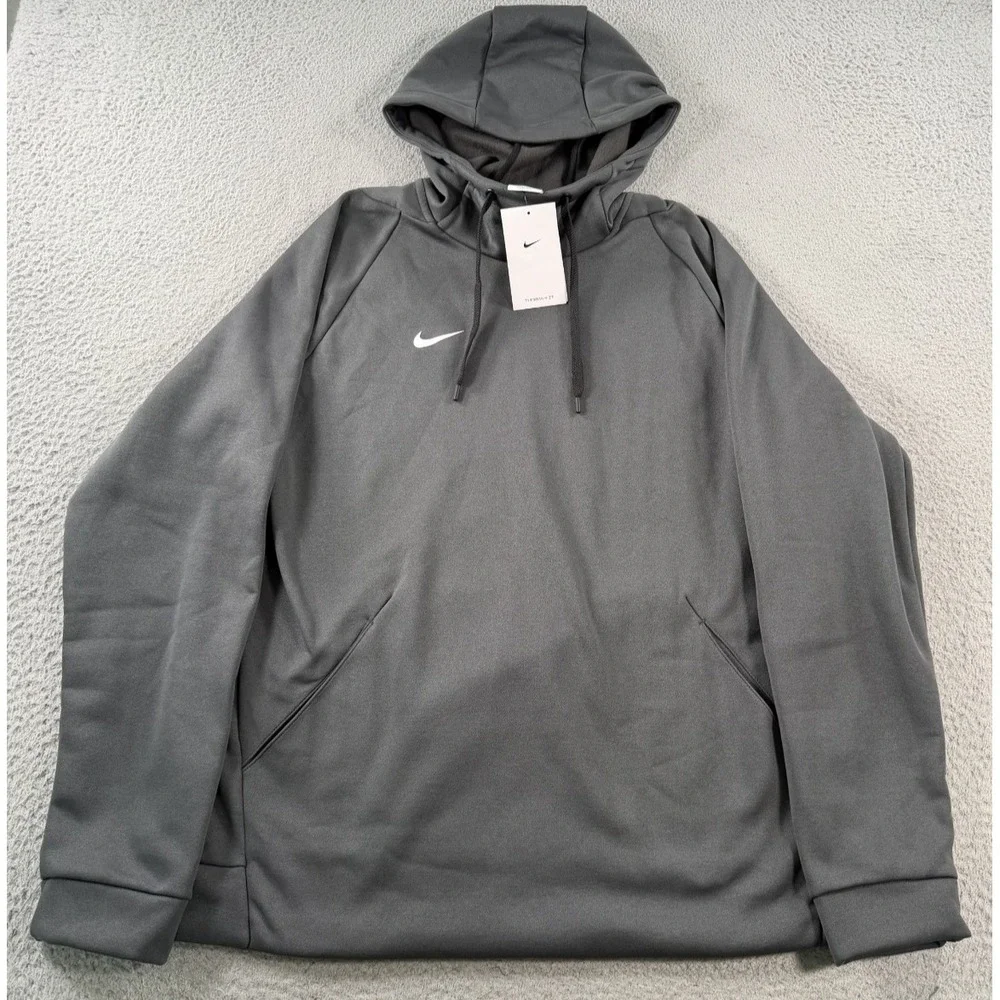 Nike Therma-Fit‎ Training Hoodie Men Large Gray Pullover Long Sleeve CN9473-060